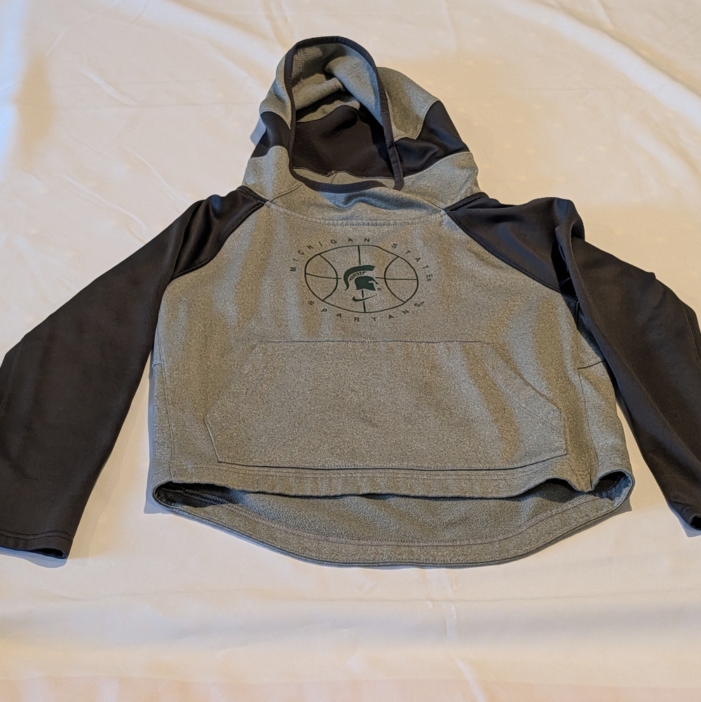 Nike Kids M Gray and Dark Gray Dri-FIT Hooded Top with Logo